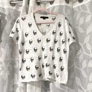 Skull Cashmere White Boyfriend top